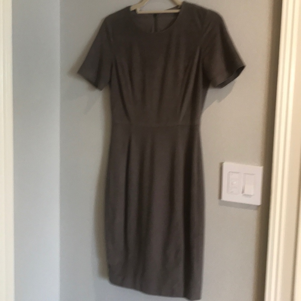 Elie Tahari grey faux suede dress